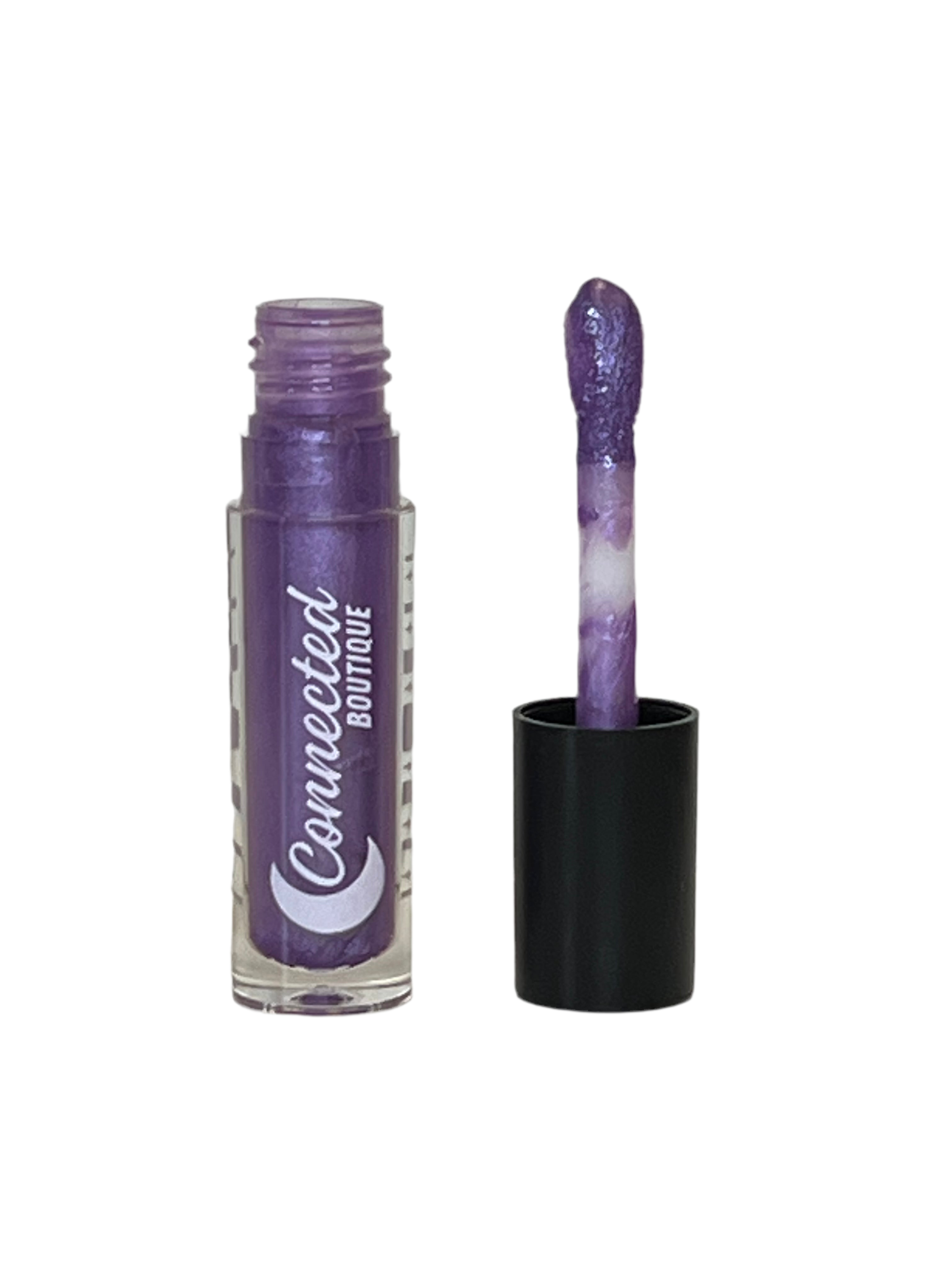 Aligned hydrating lip gloss metallic purple