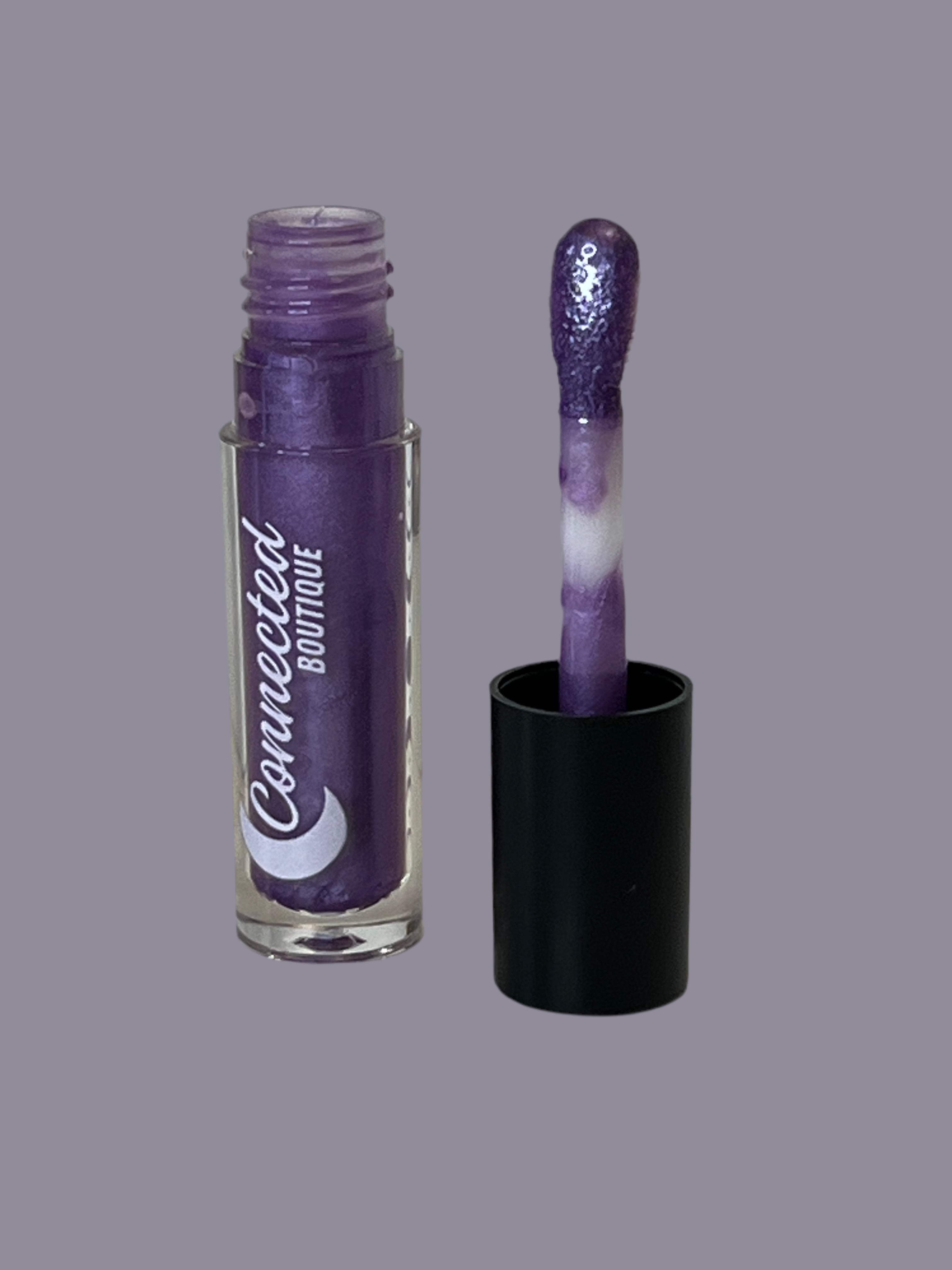 Aligned hydrating lip gloss metallic purple