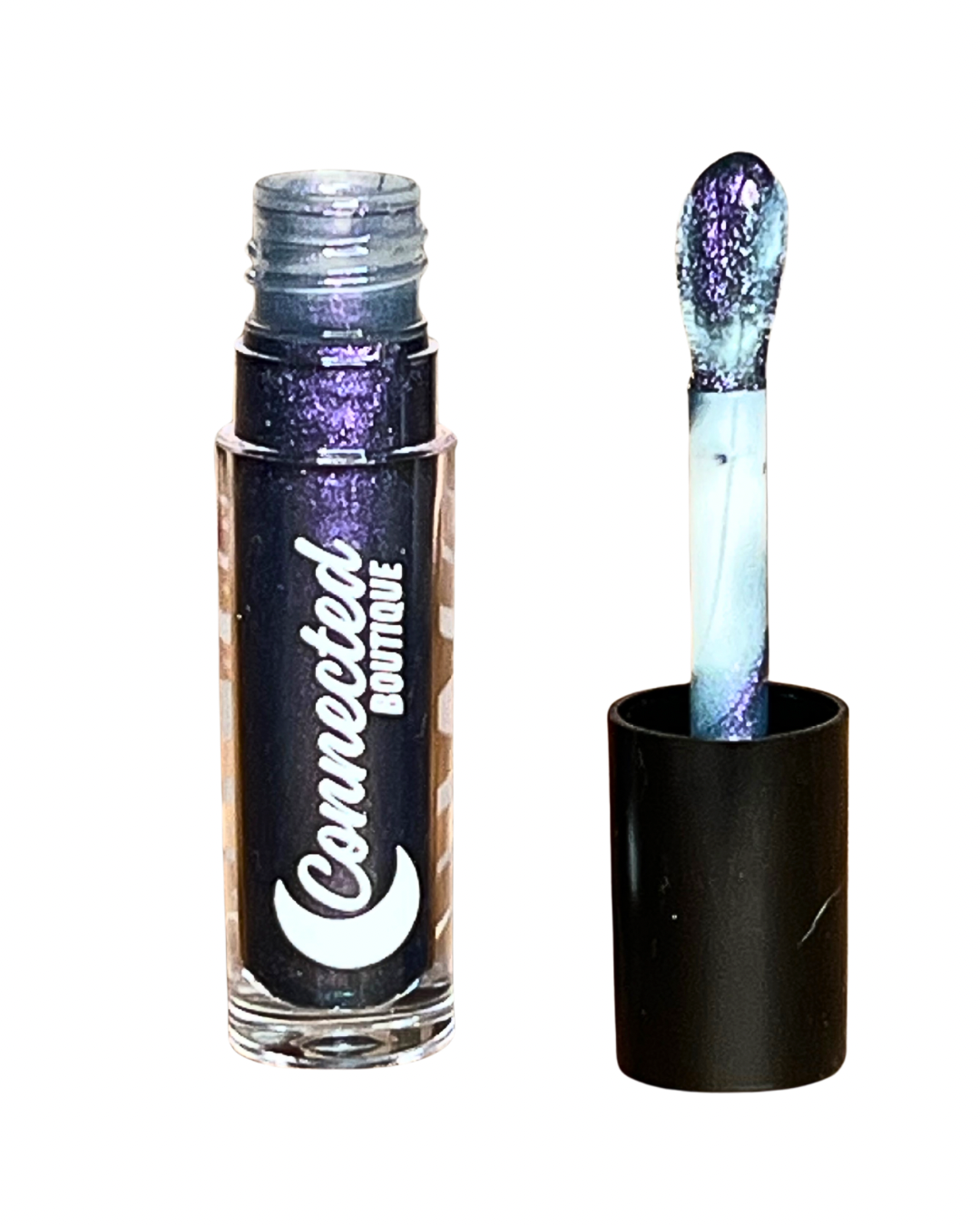 Astradrip duochrome lipgloss purple blue green shift with apple scent