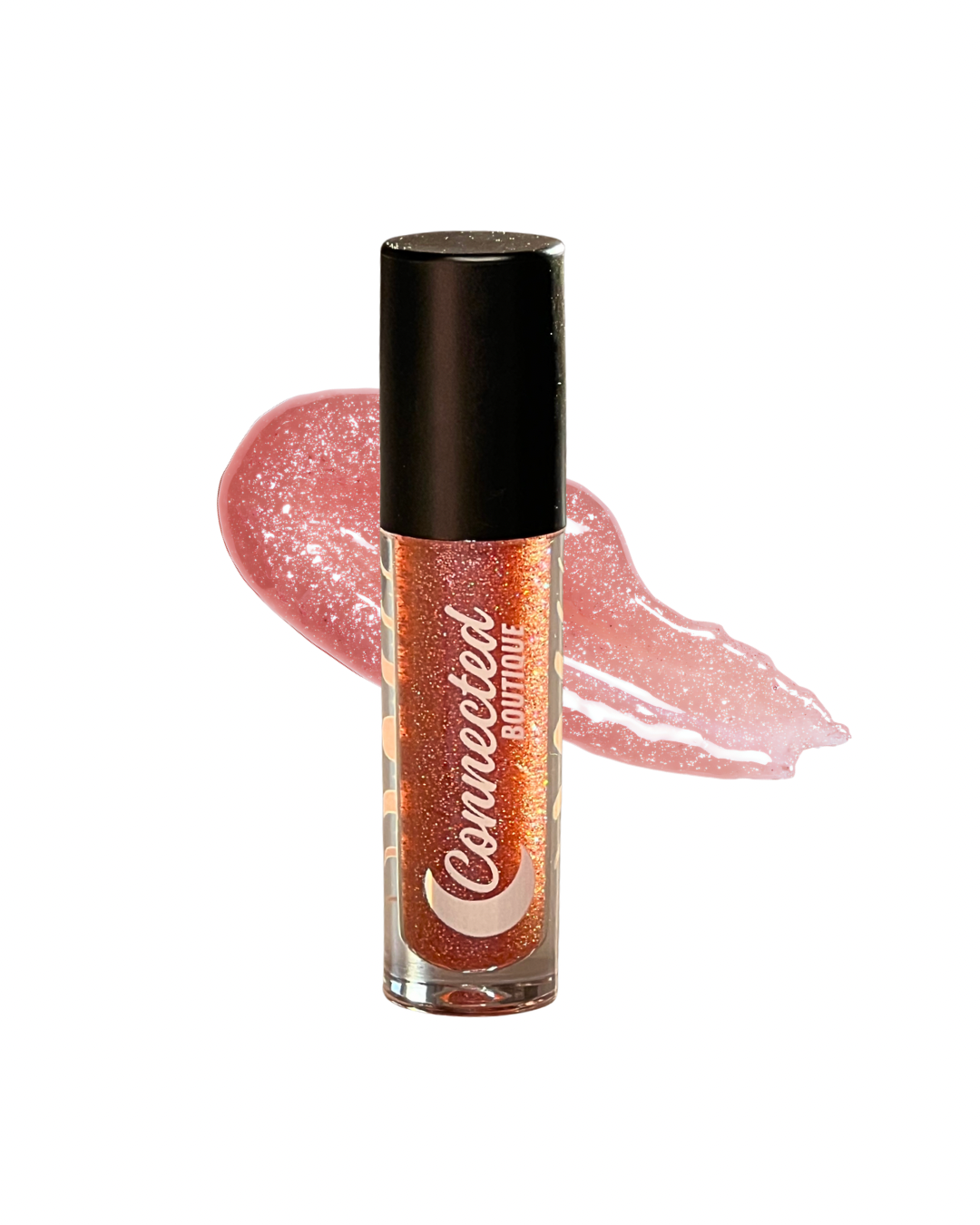 Promise pink duochrome lip gloss with duochrome glitter apple scented