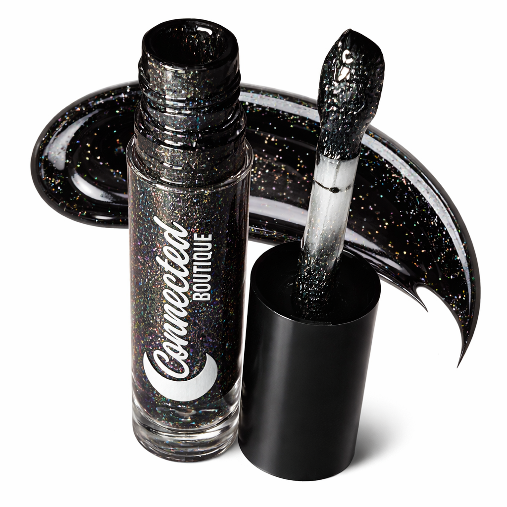 Galaxy – Black Glitter Lip Gloss Holographic High-Shine