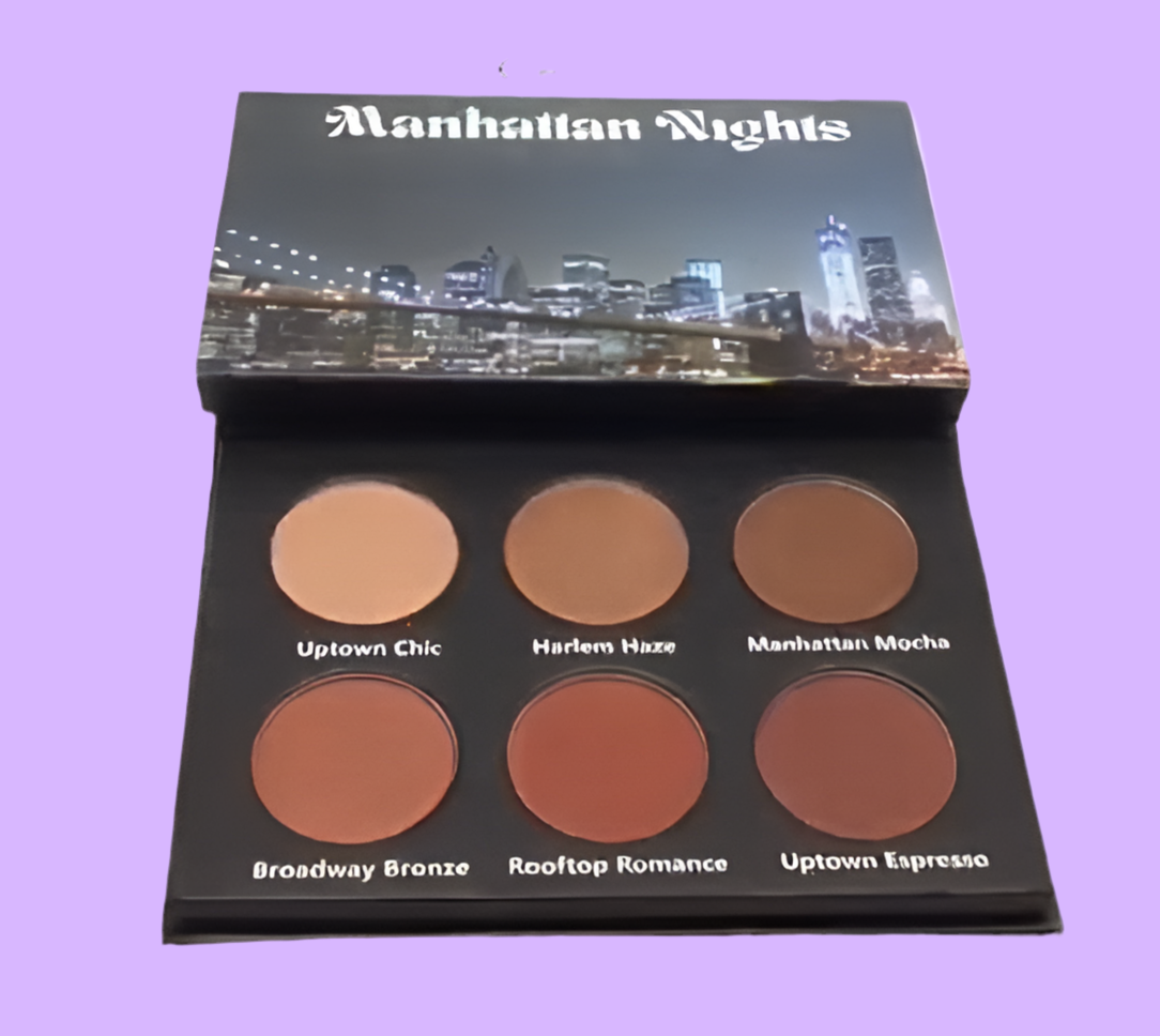 Manhattan Nights (Palette 1) 6 shade eyeshadow/contour/bronzer palette neutral and brown color story