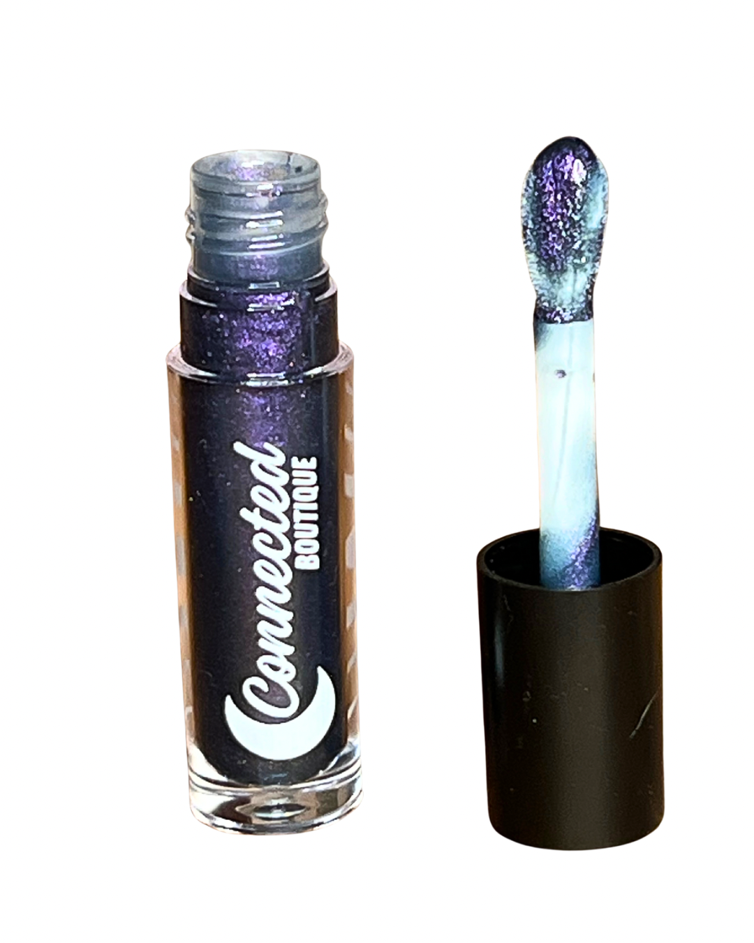 Astradrip duochrome lipgloss purple blue green shift with apple scent