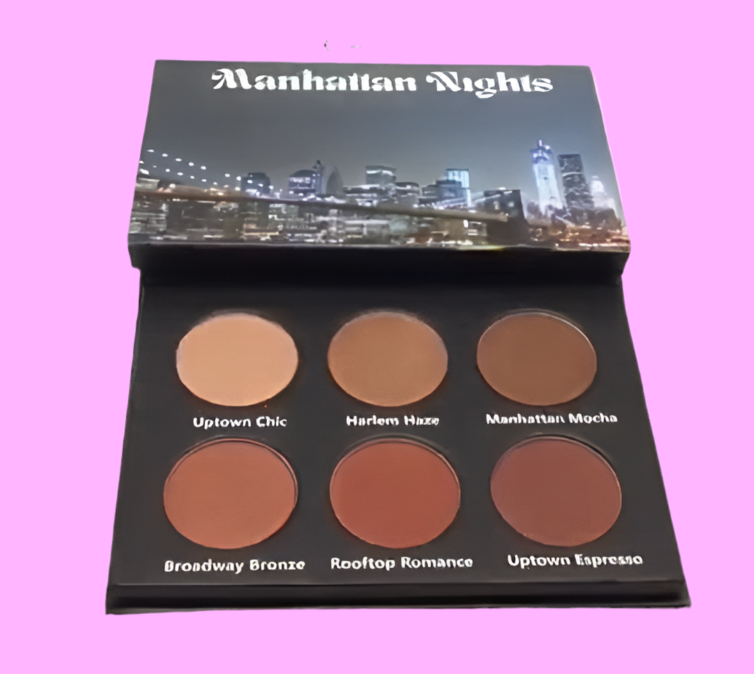 Manhattan Nights (Palette 1) 6 shade eyeshadow/contour/bronzer palette neutral and brown color story