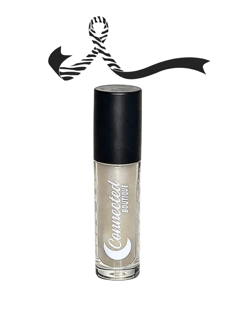 Connected for a Cause Clear Lip Oil with EDS stickers benefits fundraiser for Ehlers Danlos Society