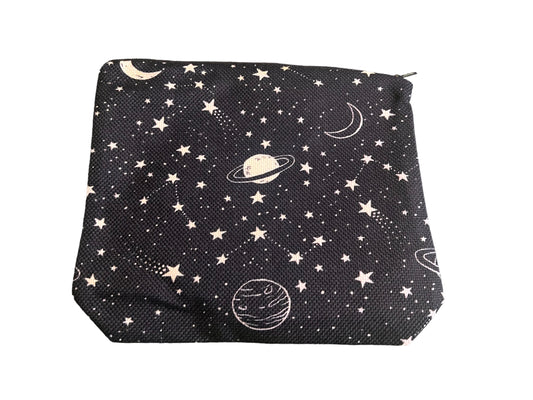 Moon and Stars Canvas Makeup Bag Art Organizer