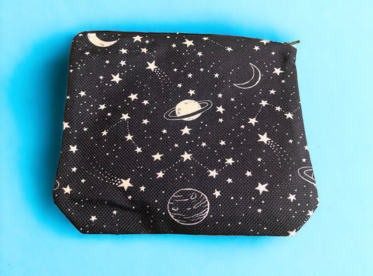 Moon and Stars Canvas Makeup Bag Art Organizer