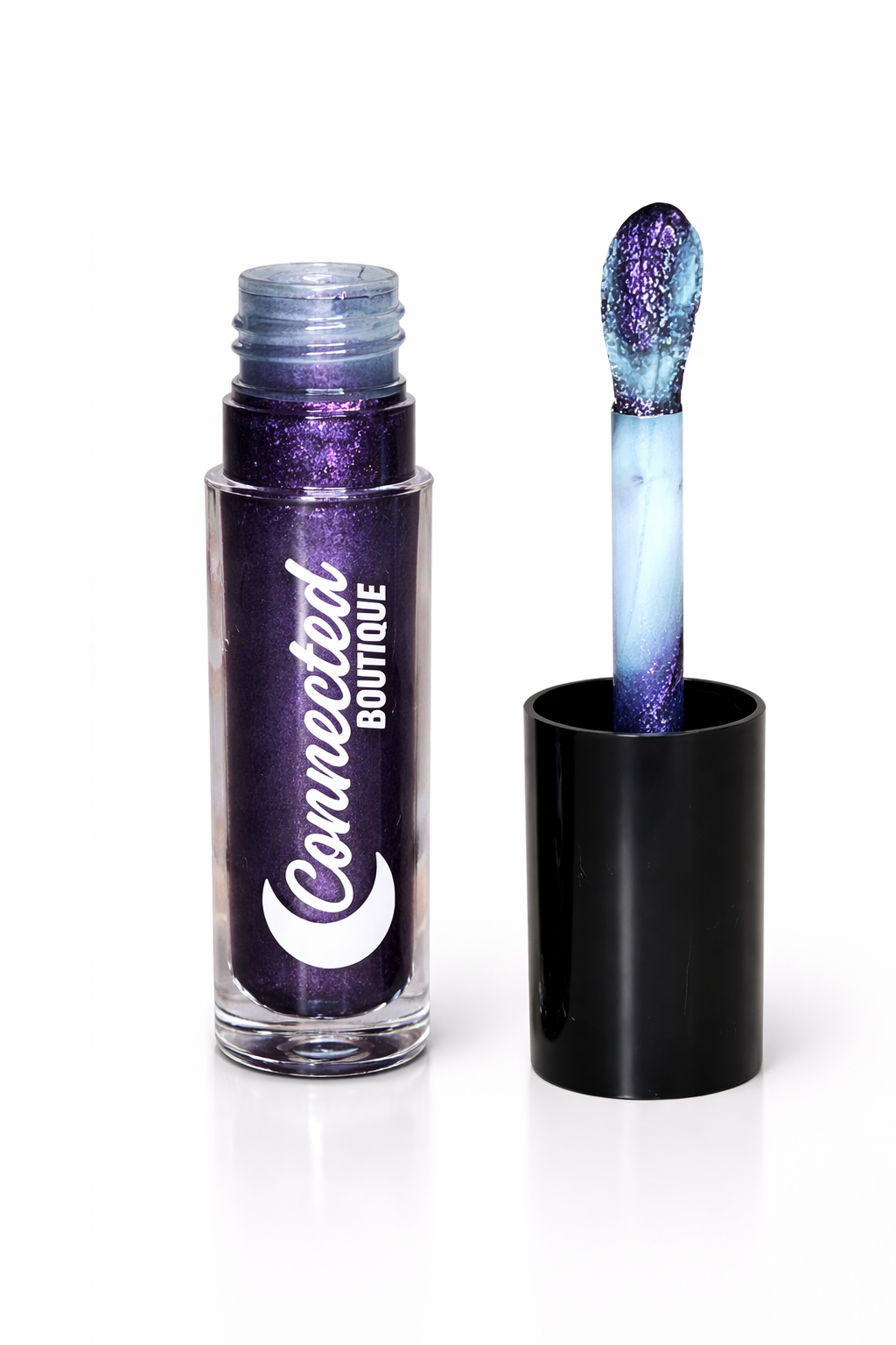 Astradrip duochrome lipgloss purple blue green shift with apple scent