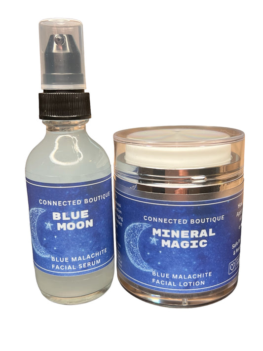 Blue Malachite 2 oz Serum & Facial Lotion Set