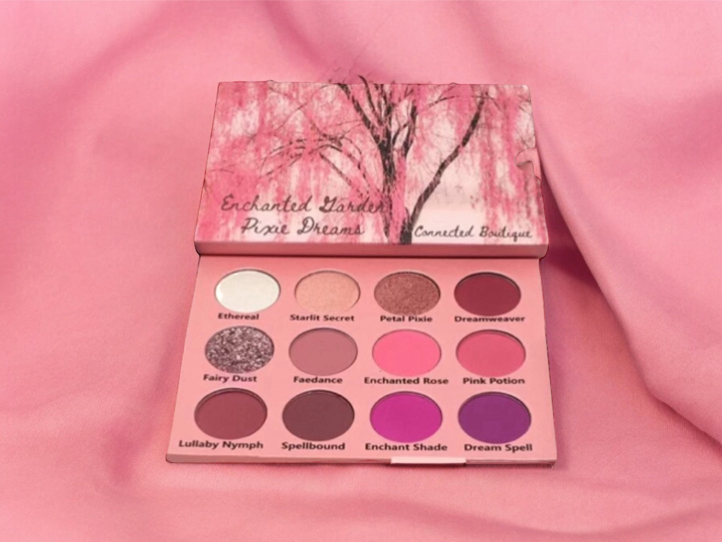 “Enchanted Garden; Pixie Dreams” 12 shade eyeshadow palette pink/purple color story