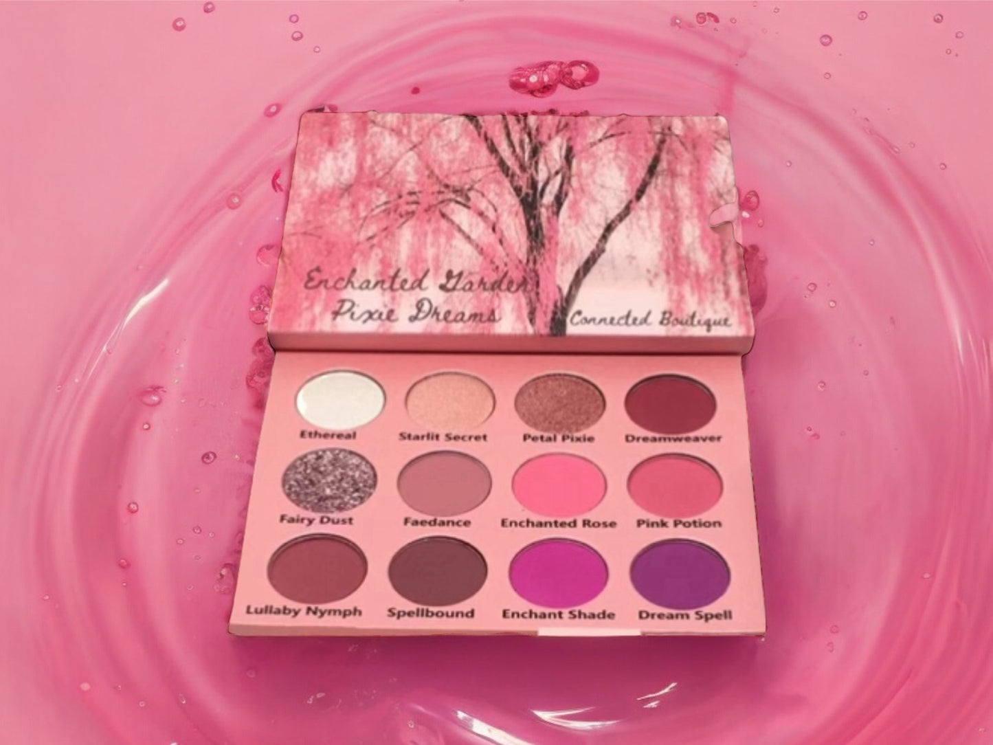 “Enchanted Garden; Pixie Dreams” 12 shade eyeshadow palette pink/purple color story