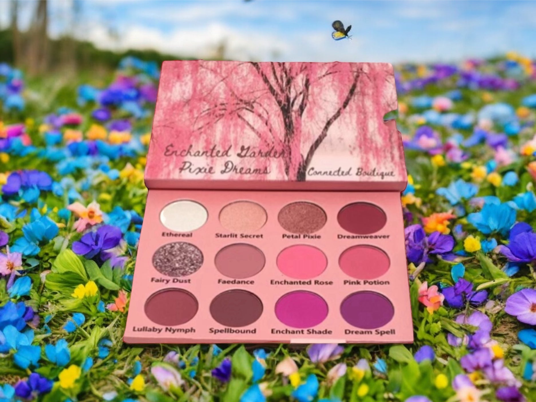 “Enchanted Garden; Pixie Dreams” 12 shade eyeshadow palette pink/purple color story