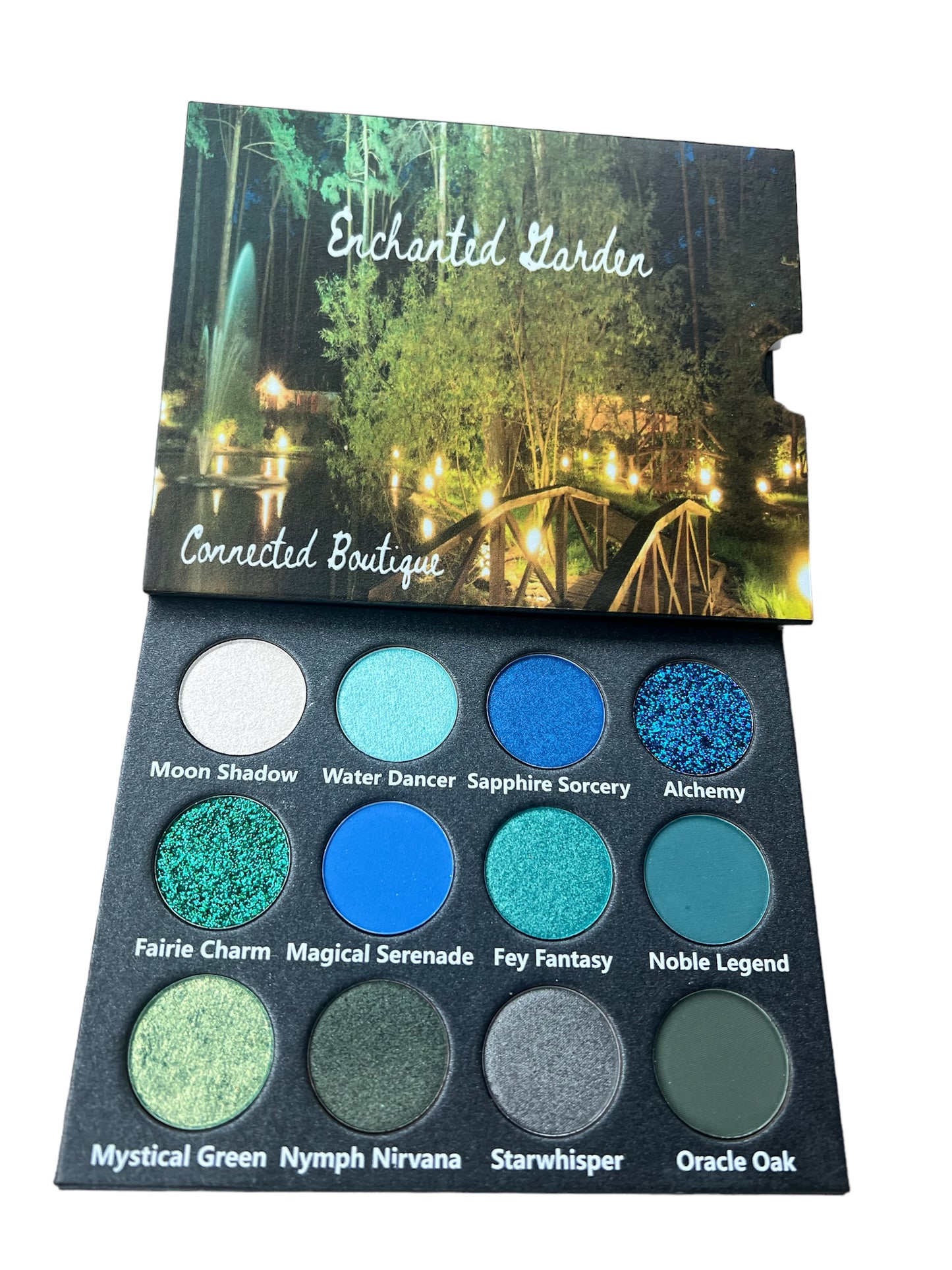 “Enchanted Garden” Green/Blue color story 12 shade eyeshadow palette