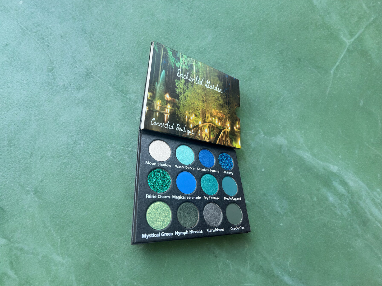 “Enchanted Garden” Green/Blue color story 12 shade eyeshadow palette