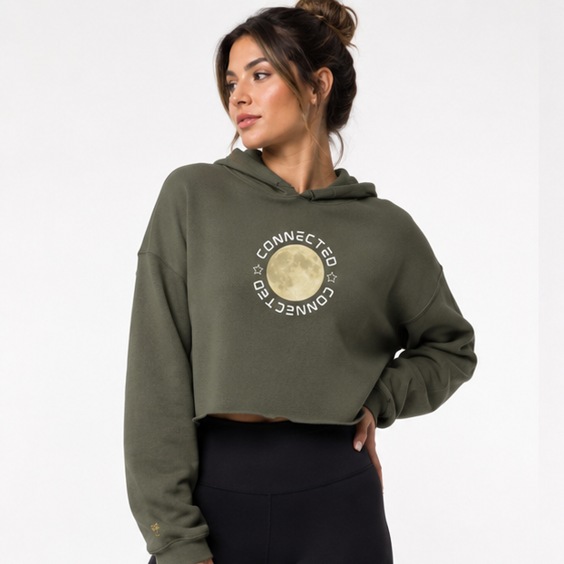 Embroidered Connected Crop Hoodie