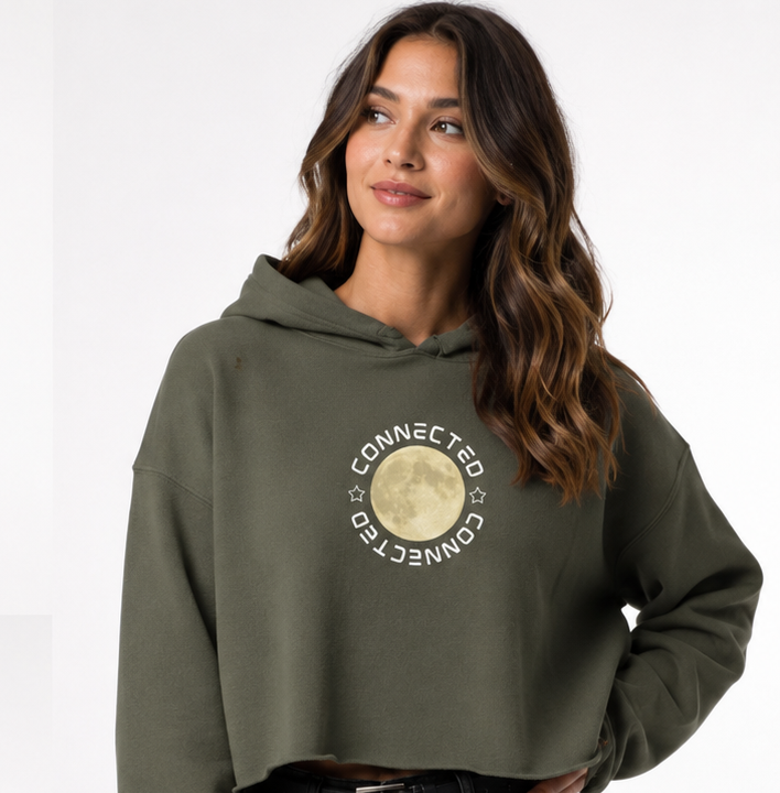 Embroidered Connected Crop Hoodie