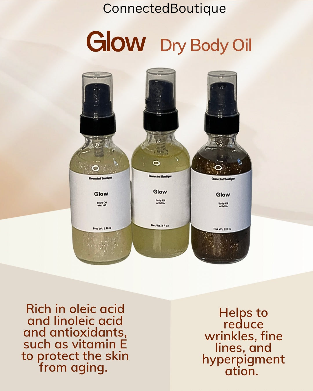 Glow dry perfume body oil scented anti aging fast absorbing hydration