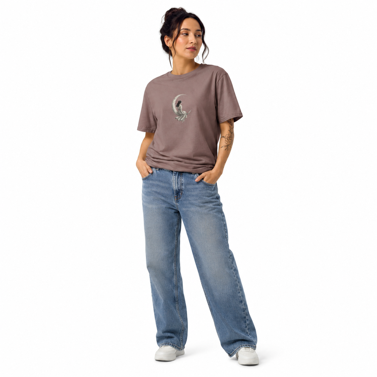 Woman on Moon Logo Unisex Vintage T-Shirt