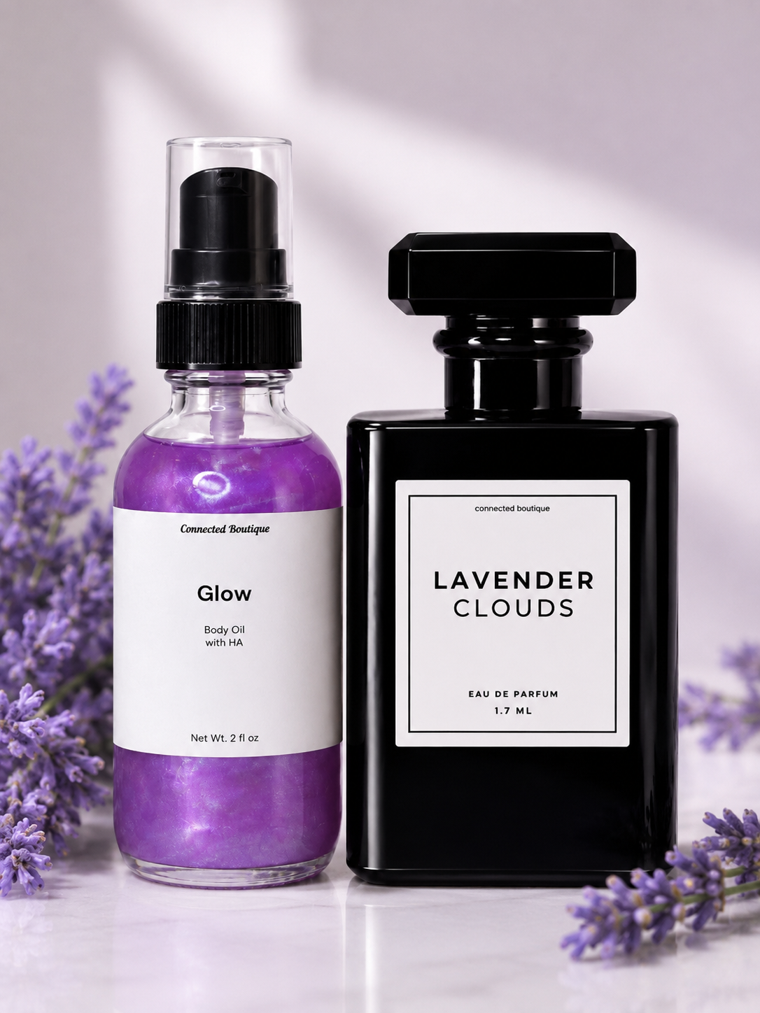 Lavender Clouds Perfume & Body Oil Set Hydrating Fragrance Bundle