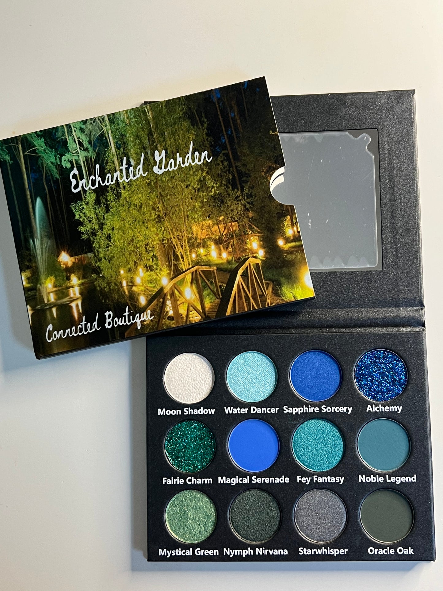 “Enchanted Garden” Green/Blue color story 12 shade eyeshadow palette