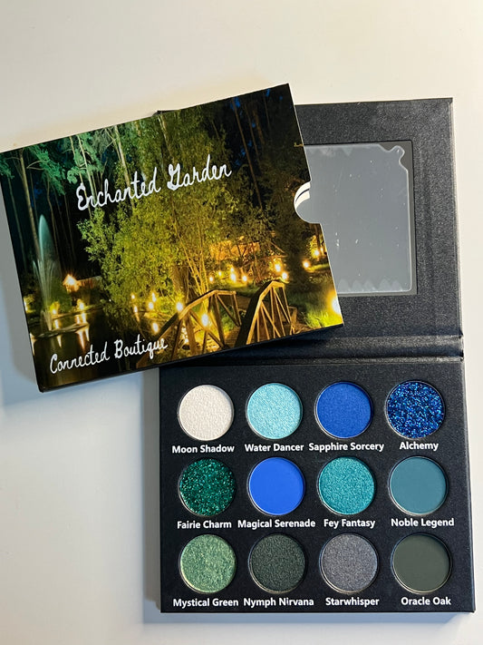 “Enchanted Garden” Green/Blue color story 12 shade eyeshadow palette