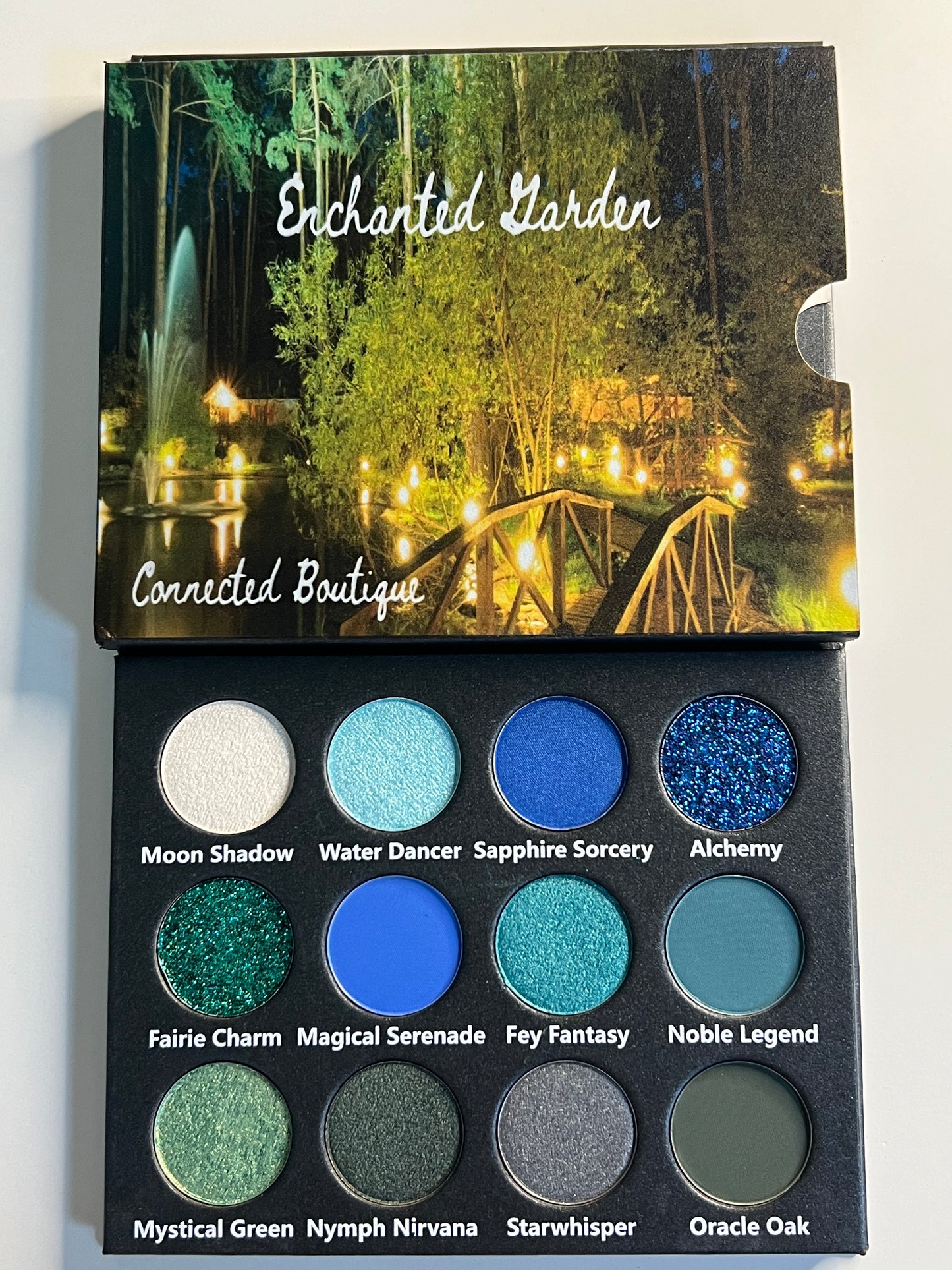 “Enchanted Garden” Green/Blue color story 12 shade eyeshadow palette