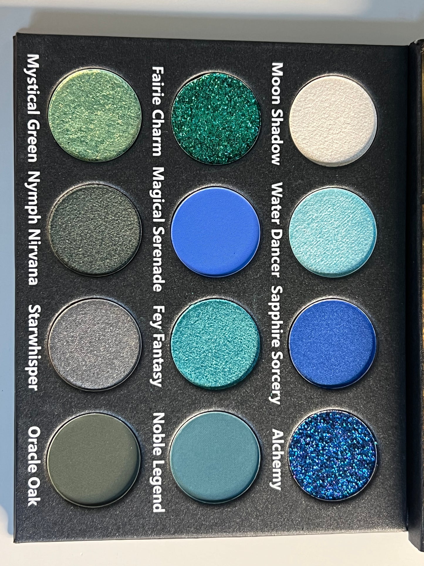 “Enchanted Garden” Green/Blue color story 12 shade eyeshadow palette