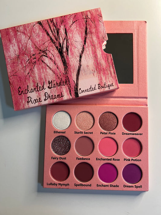 “Enchanted Garden; Pixie Dreams” 12 shade eyeshadow palette pink/purple color story