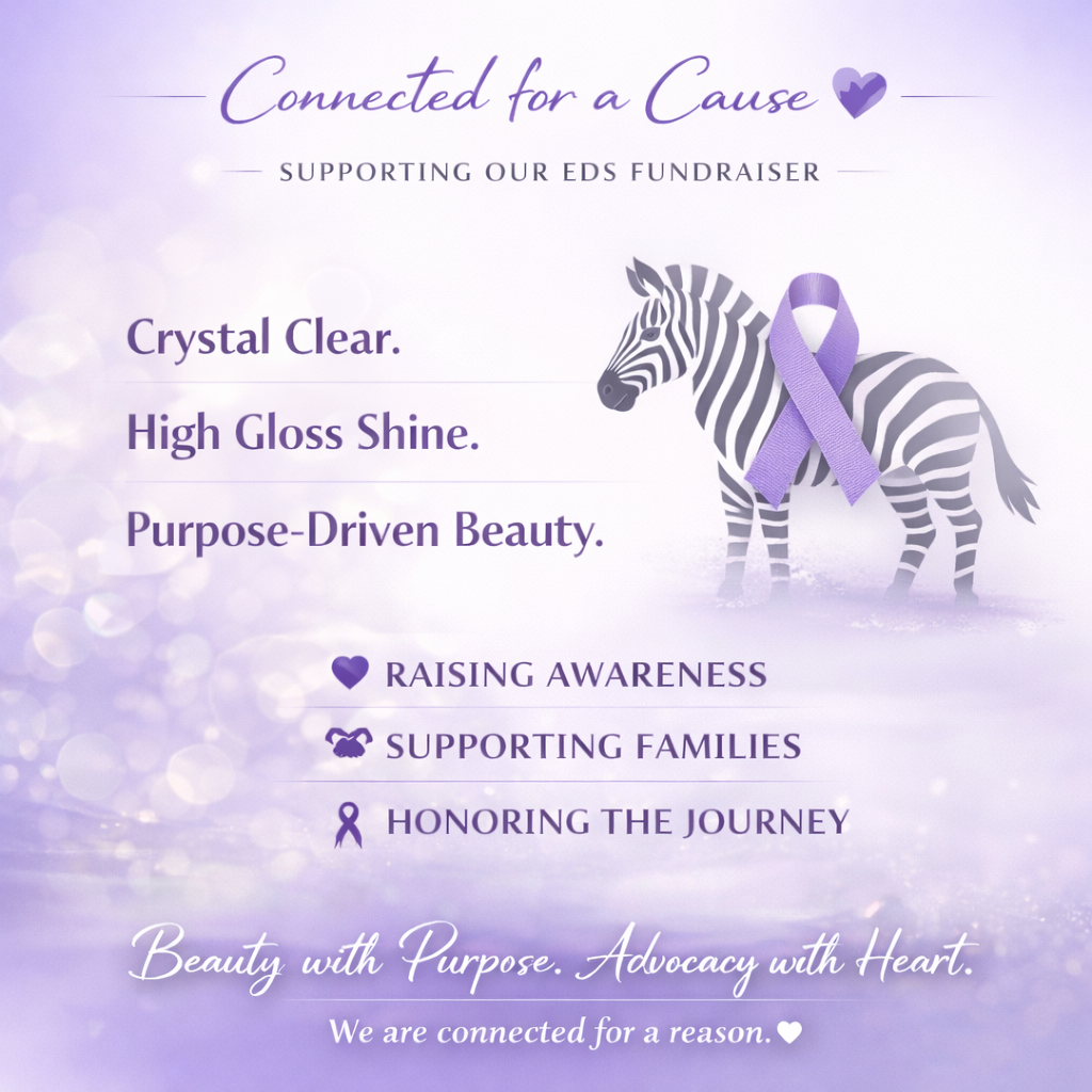 Connected for a Cause (Ehlers Danlos Fundraiser Edition) Clear Lip Oil with EDS stickers