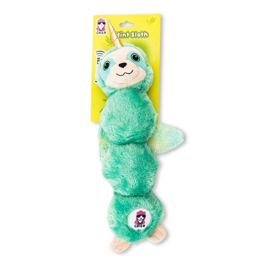 Winged Mint Sloth Magical Creature Squeaking Plush Dog Toy-0