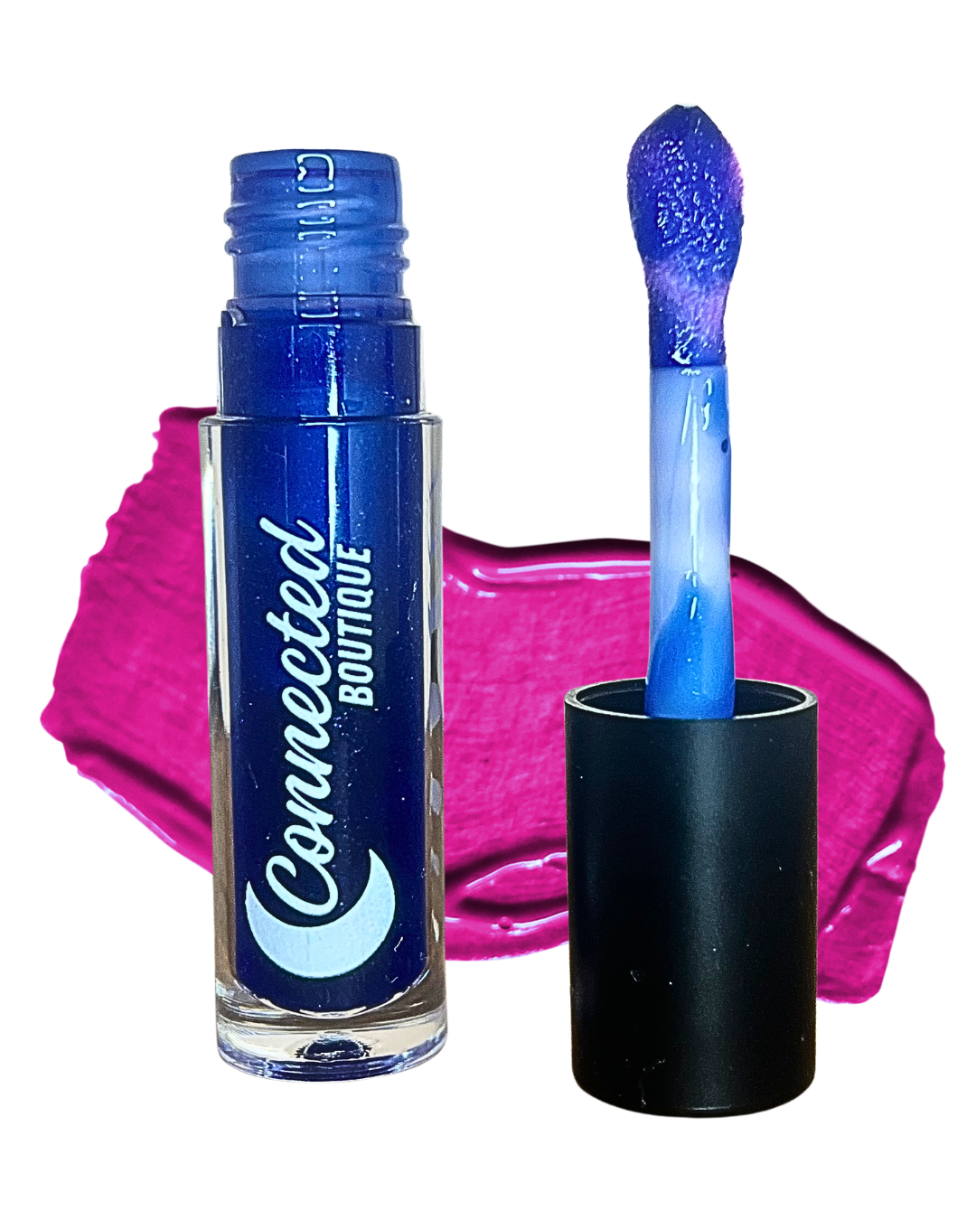 Blue color changing lip stain that transforms into a custom pink or purple shade