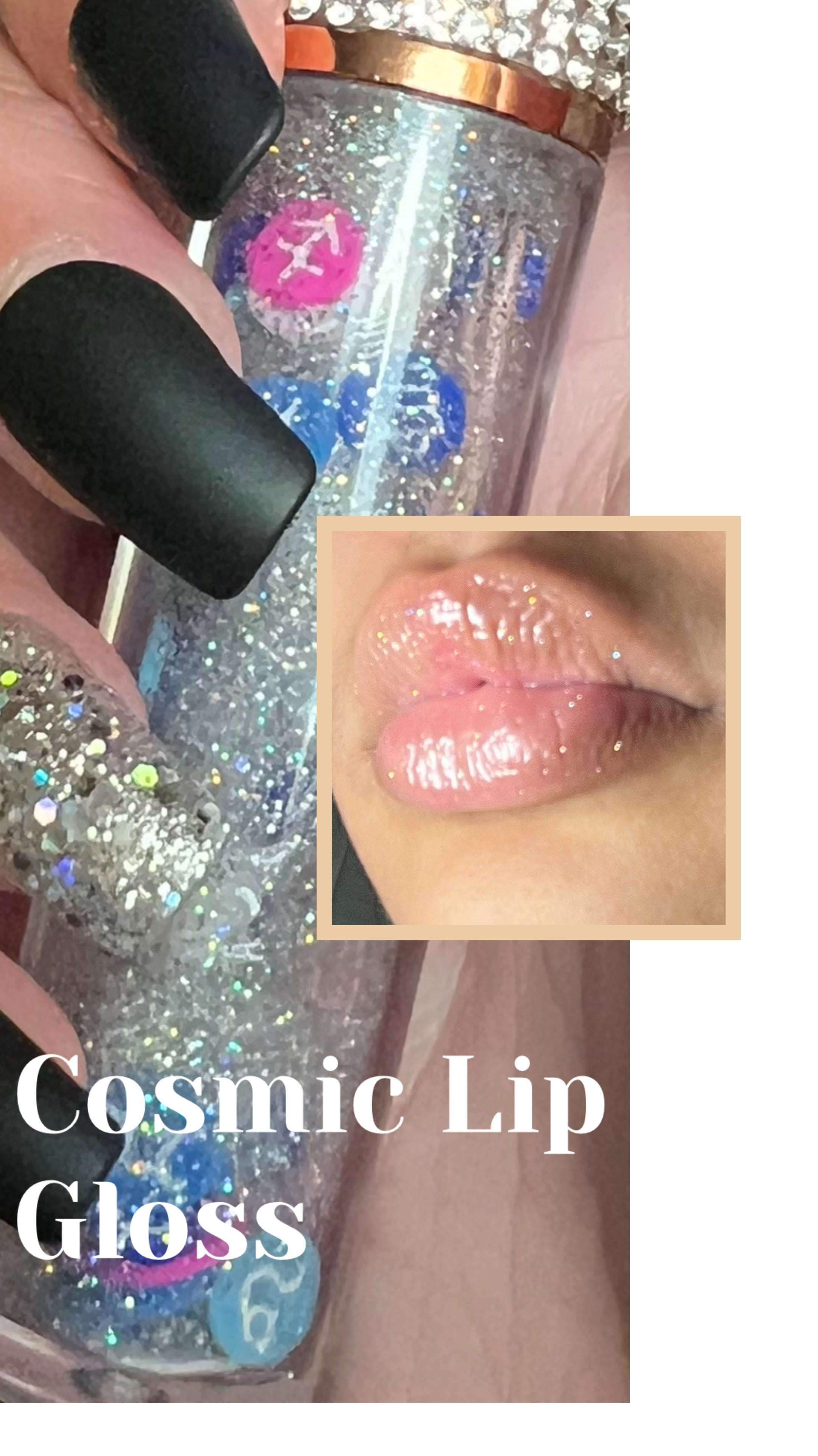 “Cosmic” - Silver Glitter Lip Gloss or Lip oil with cotton candy scent